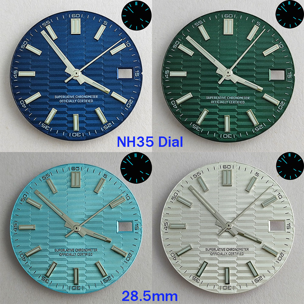 Luxury Watch With Green Dial - 28.5 ملم NH35 قرص NH35 عقارب