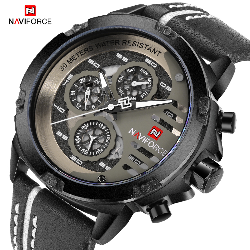 Field Watch Military - NAVIFORCE-ساعة رياضية عسكرية إبداعية للرجال ،