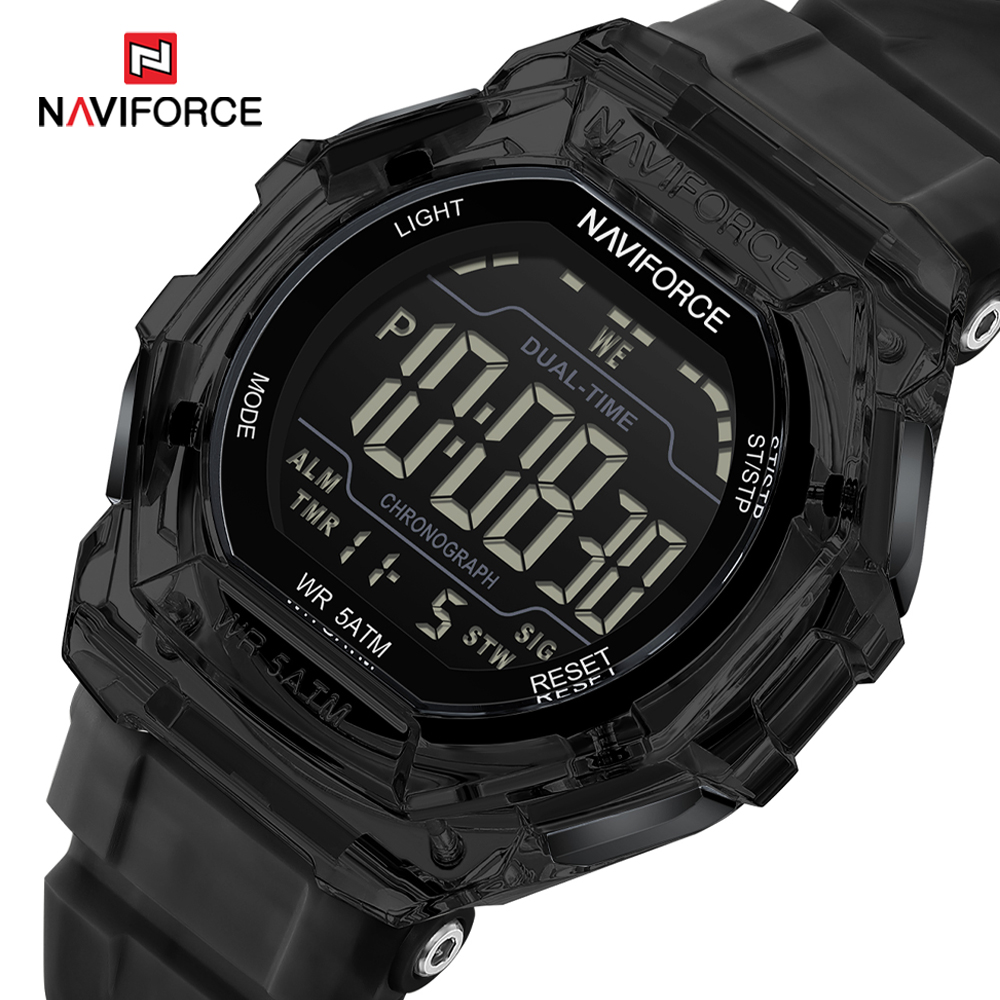 Field Watch Military - ساعة نافيفورس الرقمية متعددة الوظائف للرجال