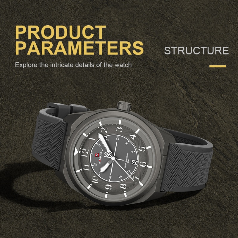 Field Watch Military - ساعة نافيفورس للرجال بحركة كوارتز وتقويم،