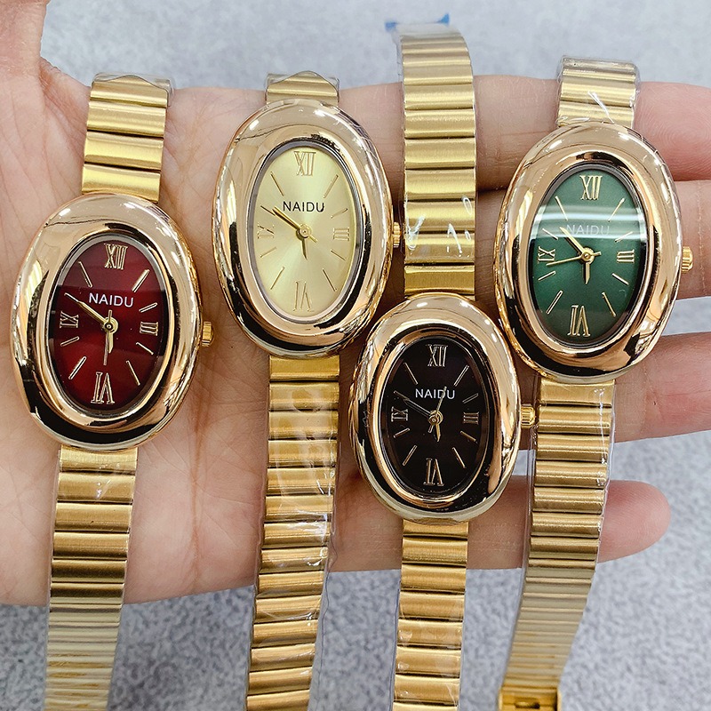 Luxury Watch Female - العلامة التجارية الفاخرة الذهب البيضاوي المرأة