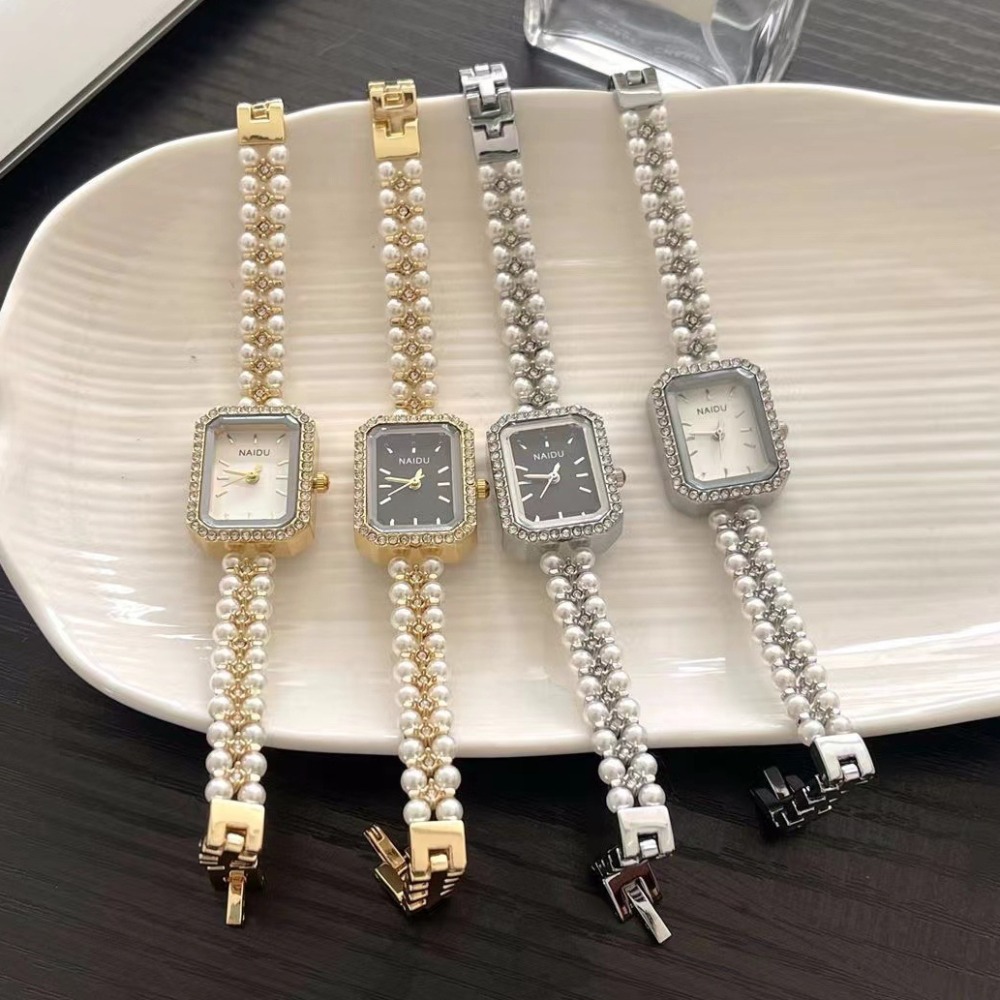 Luxury Watch Female - ساعة نسائية فاخرة موضة اللؤلؤ رصع