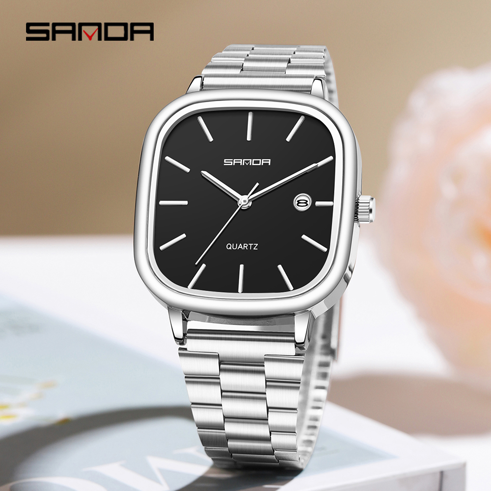 Luxury Watch Shop - ساعة كوارتز SANDA للأزواج، ساعة مربعة