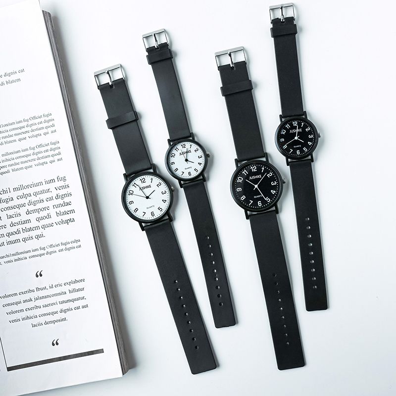 Luxury Watch Female - ساعة كوارتز سوداء بسيطة للنساء بحزام