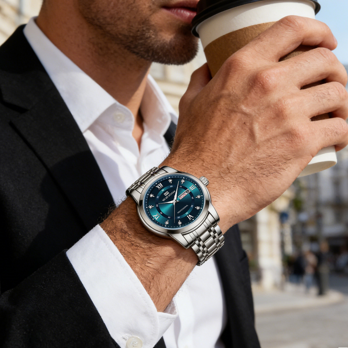 ساعة فاخرة من الفولاذ المقاوم  - مراجعة Luxury Watch With Green Dial وسعره