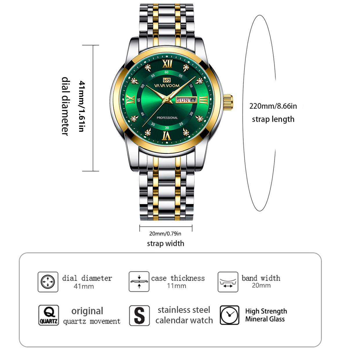 ساعة فاخرة من الفولاذ المقاوم  - مراجعة Luxury Watch With Green Dial وسعره