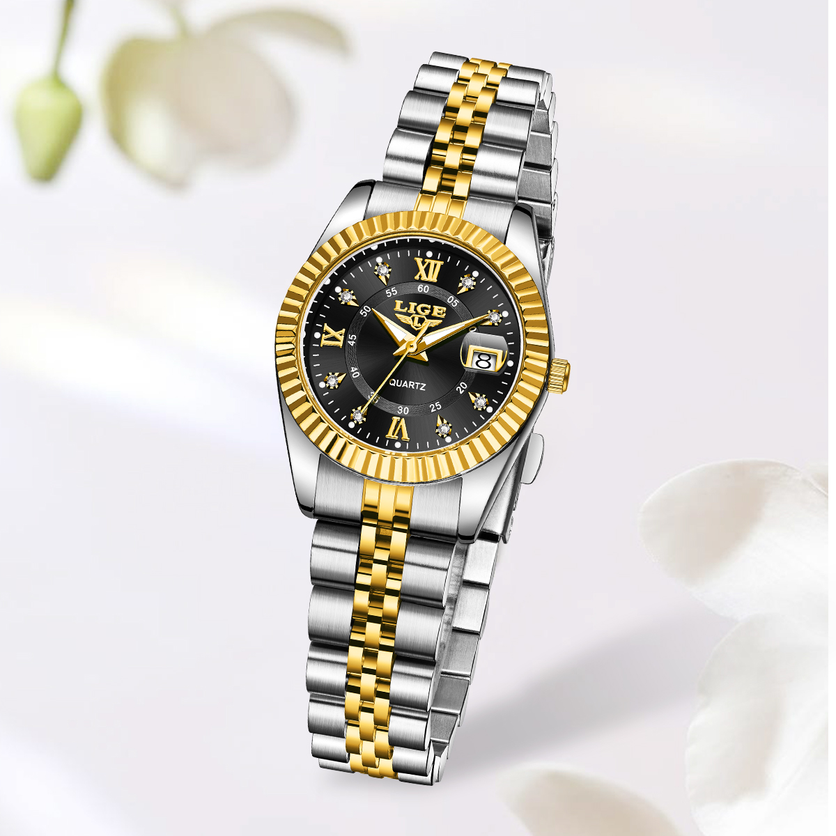 LIGE موضة أنيقة المرأة كوارتز  - مراجعة Luxury Watch Top 10 وسعره