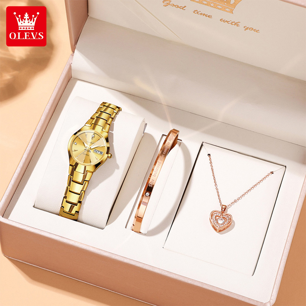 ساعة OLEVS للسيدات 8697 ساعات  - مراجعة Luxury Watch Quartz وسعره