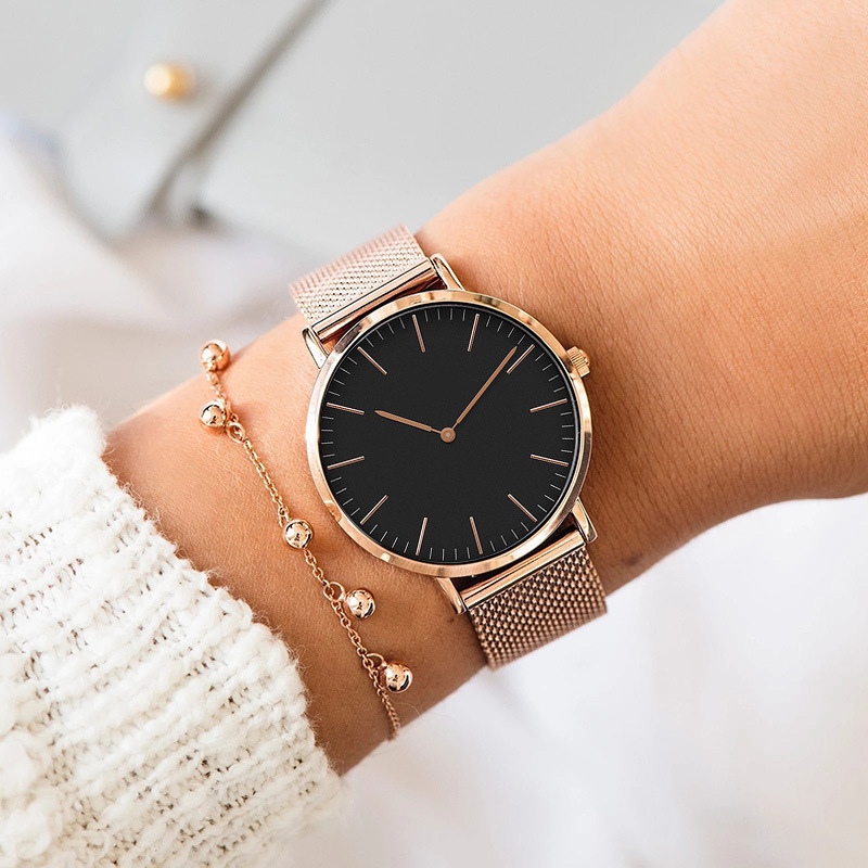 ساعة يد كوارتز بحزام شبكي من ا - مراجعة Luxury Watch Female وسعره