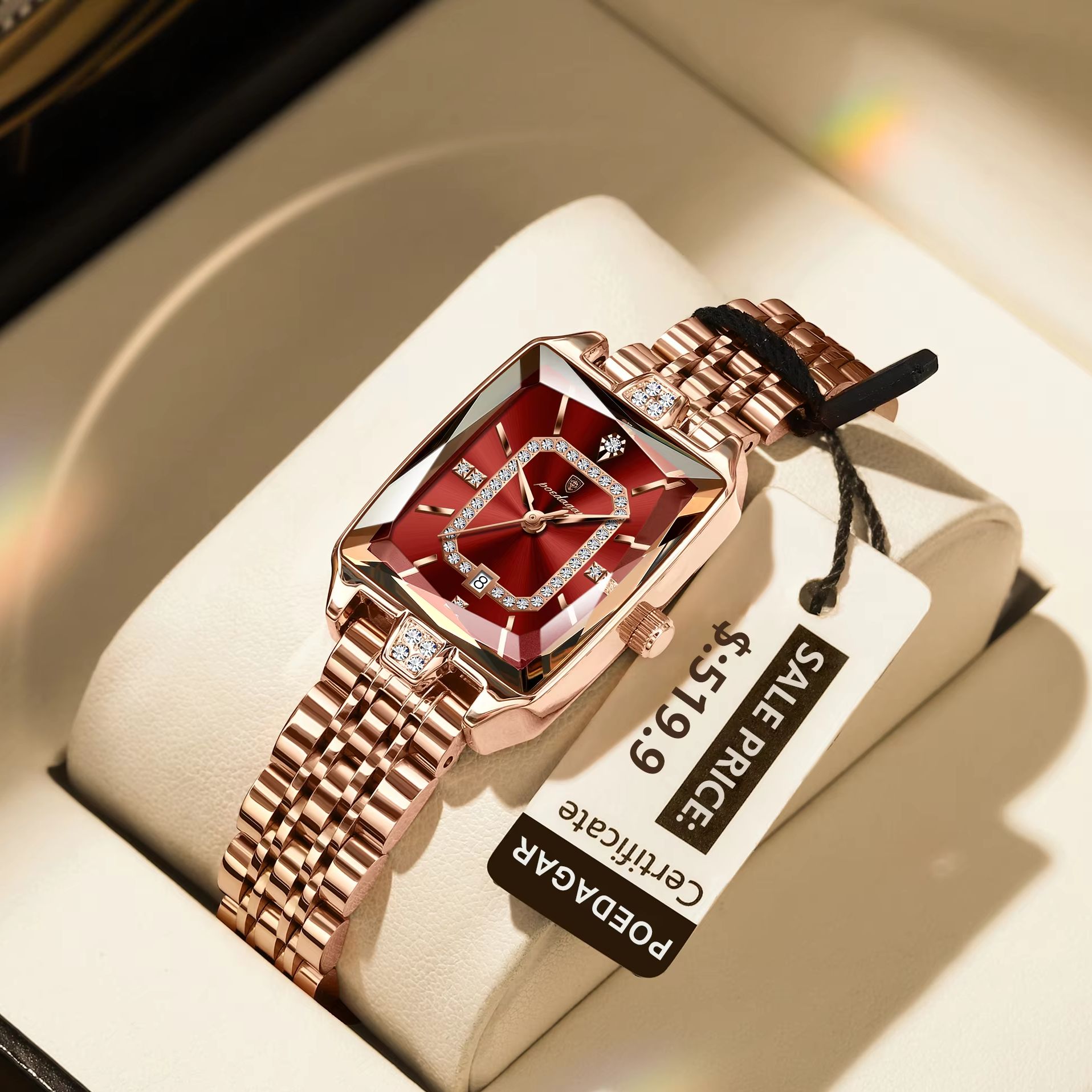 POEDAGAR موضة أنيقة ساعة يد نس - مراجعة Luxury Watch Female وسعره
