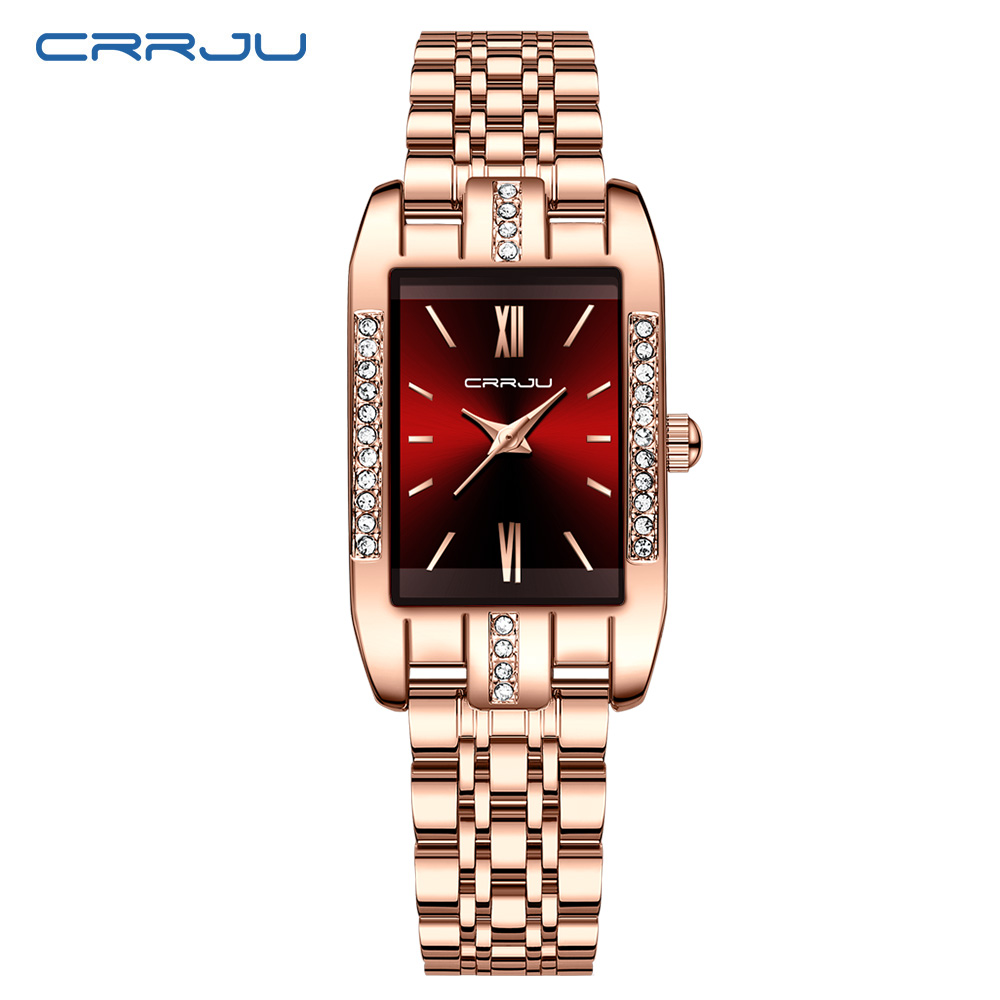 CRRJU ساعة مربعة فاخرة للمرأة  - مراجعة Luxury Watch Female وسعره