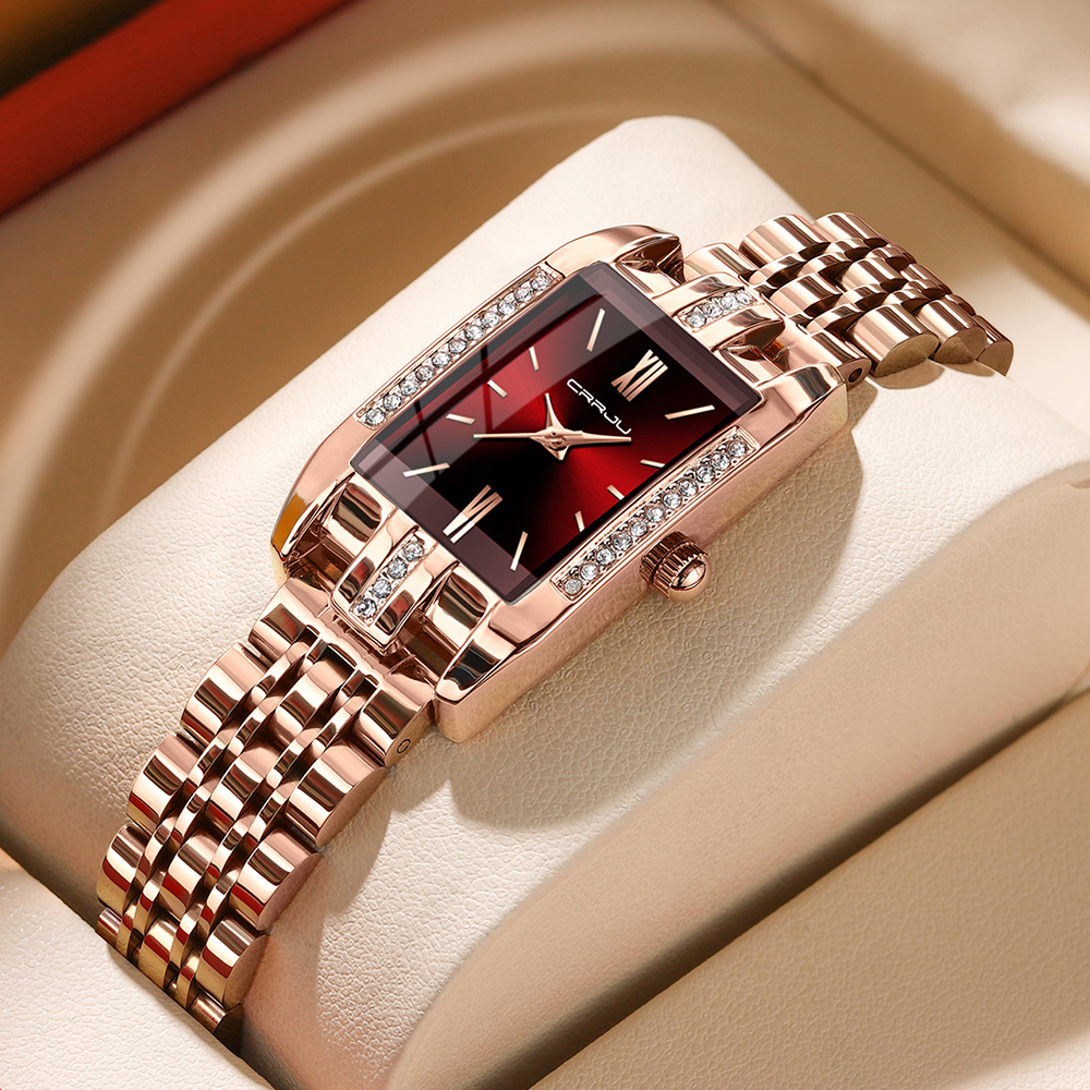 CRRJU ساعة مربعة فاخرة للمرأة  - مراجعة Luxury Watch Female وسعره
