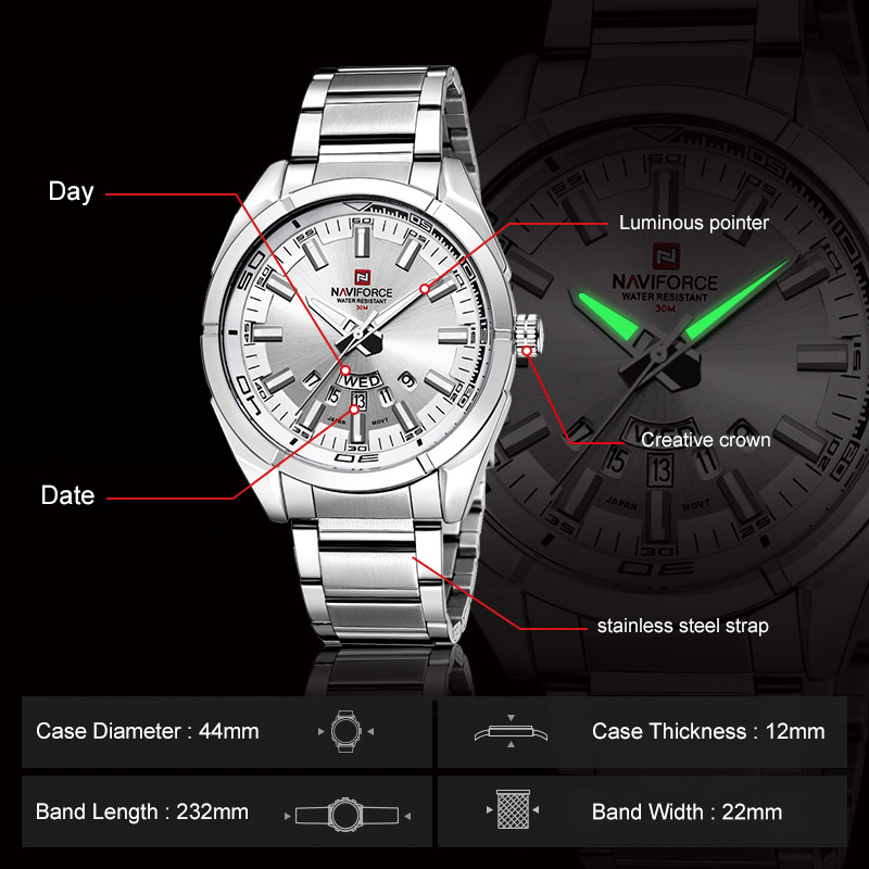 ساعات رجالية من ماركة NAVIFORC - مراجعة Field Watch Military وسعره