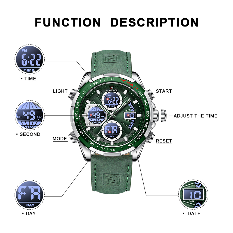 2022 NAVIFORCE ساعات رياضية لل - مراجعة Field Watch Military وسعره
