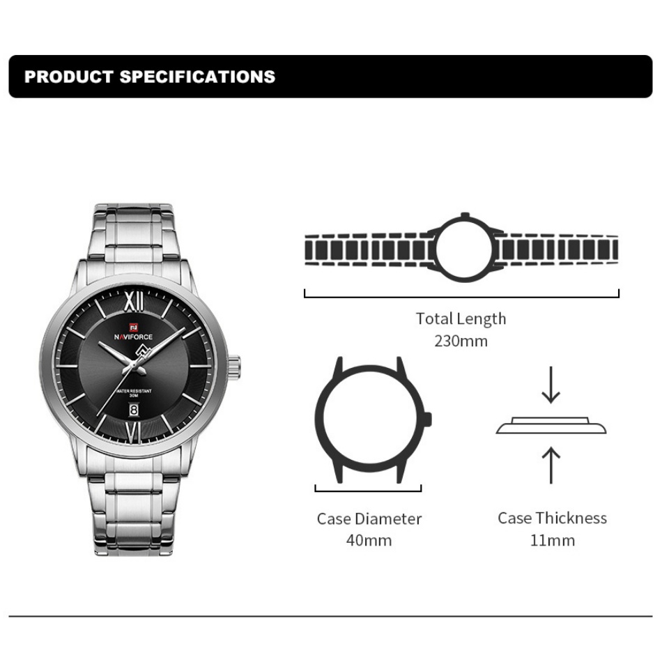 NAVIFORCE ساعات للرجال موضة تق - مراجعة Field Watch Military وسعره